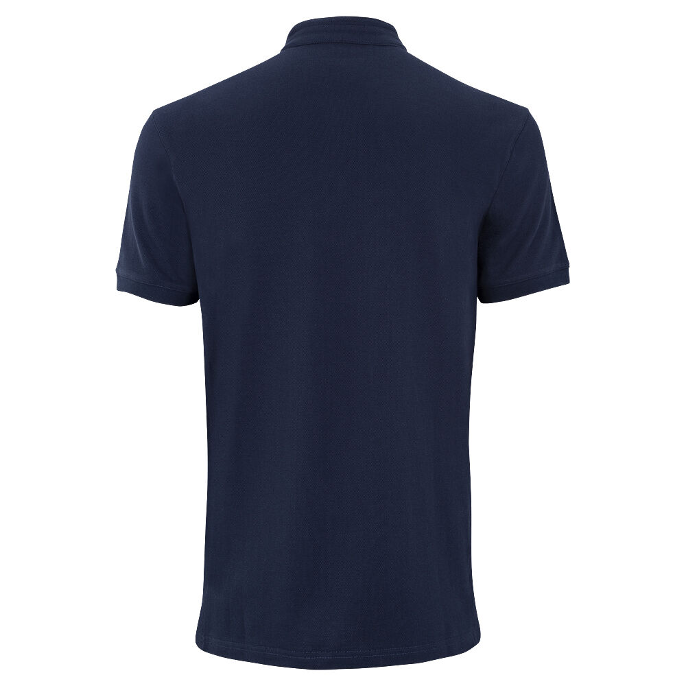 Navy blue polo shirt back top